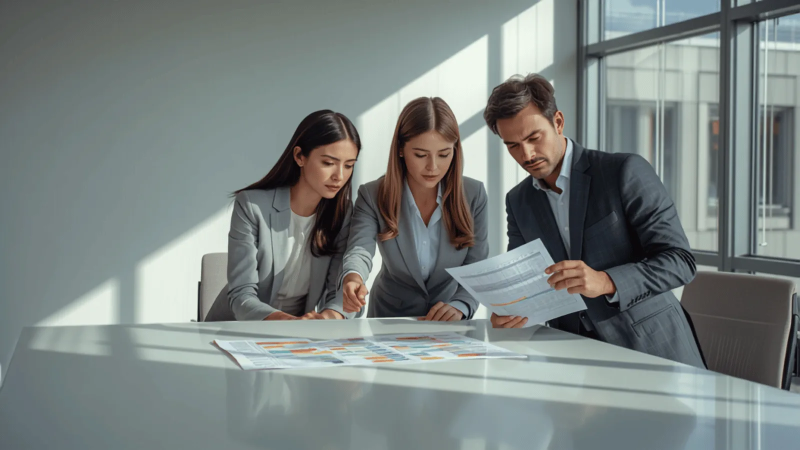 School administrators reviewing teacher, room and class constraints for an AI-generated timetable.